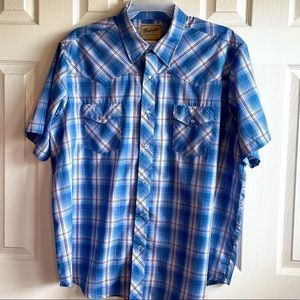 ⚓️WRANGLER Western Short Sleeve w/Pearl Snap Buttons-XXL